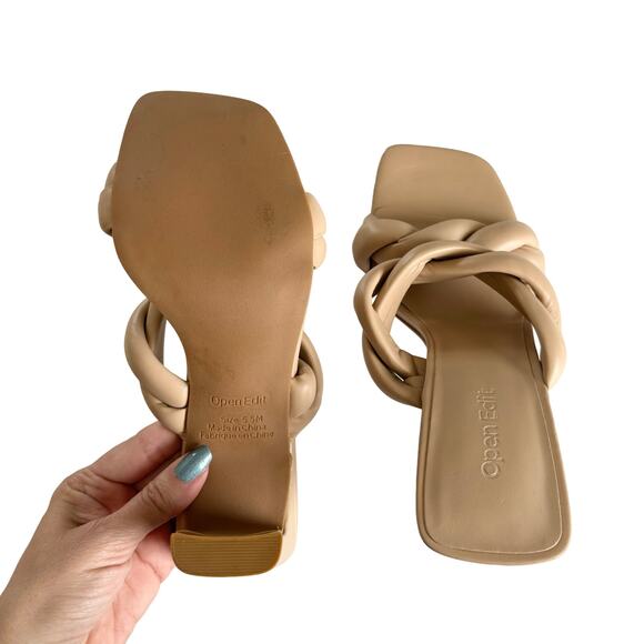 Open Edit Women's Remmy Beige Braided Twist
Strappy Sandals Size 5.5 - Picture 6 of 7